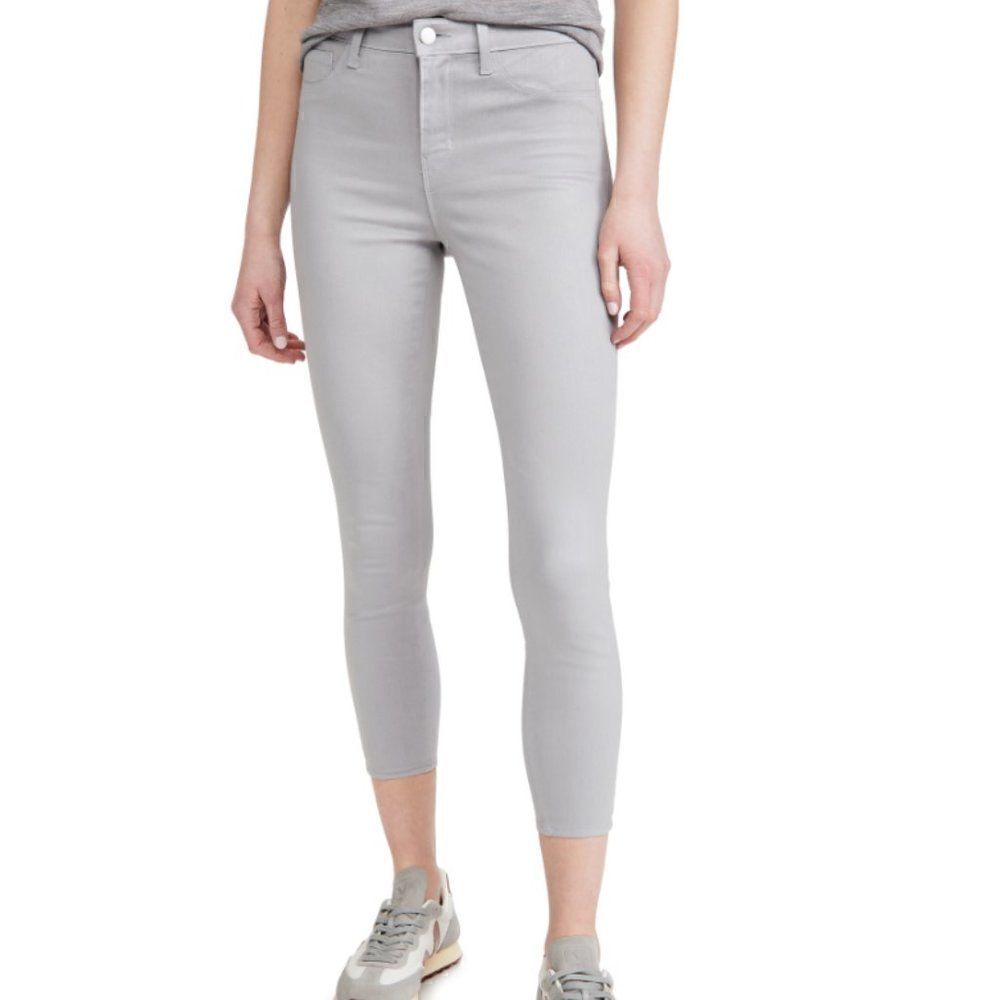 NEW L’AGENCE Margot High Rise Skinny Jeans in Cloud Coated Size 25